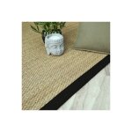 D�coweb - tapis jonc de mer kalapa fin panama - ganse noire - 80 x 150 cm