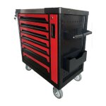 Defpro - servante d'atelier - pleine (166outils) - 7 tiroirs acier - rouge