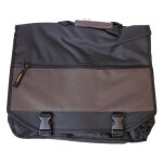 Sacoche de transport outils + porte documents tissu noir et marron 400x130x310mm + sangle rglable derancourt ...