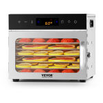 Deshydrateur alimentaire, 6 plateaux en acier inox, sechoir electrique aliments 400 w, temperature reglable, ...