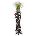 Dandibo - design casier � vin m�tal noir colonne � fleurs esperanza 80 cm casier � bouteilles debout ...