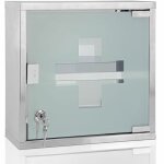 Armoire  pharmacie murale 2 - 3 tagres acier inoxydable verrouillable verre de scurit rangement ...