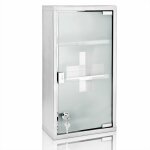 Armoire  pharmacie murale 2 - 3 tagres acier inoxydable verrouillable verre de scurit rangement ...