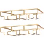 Deux porte - verres � vin en m�tal, adapt�s � une installation sous meuble, couleur or, faciles � installer ...