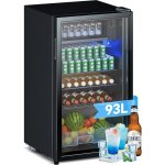 Devoko ? mini r�frig�rateur 93l ? double porte en verre ? �tag�res r�glables ? silencieux 42db ? �clairage ...