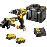 Dewalt - pack 2 outils xr 18v 5. 0 ah - perceuse visseuse � percussion dcd796 + meuleuse �125 mm dcg405 ...