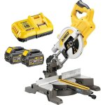 Dewalt - dcs777t2 scie � onglets radiale xr flexvolt 54v 2 ah li - ion brushless 216 mm - 2 batteries ...