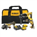 Dewalt - kit 3 outils xr 18v 5ah brushless tournevis dcf620 + marteau perforateur dch133 + meuleuse d'angle ...
