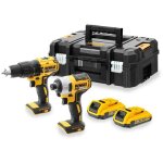 Dewalt - outillage - set perceuse - visseuse et cl� � choc sans fil 18v, 2 batteries 2, 0 ah xr, chargeur ...