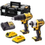 Dewalt - outillage - set perceuse - visseuse et cl� � choc sans fil 18v, 2 batteries 2, 0 ah xr, chargeur ...