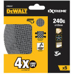 Pack de 5 grilles  poncer 125mm grain: 240 pour ponceuses rotatives dtm3107 - qz dewalt