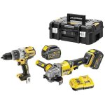 Dewalt - pack 54v : perceuse - visseuse  percussion dcd996 meuleuse dcg414 coffret et 2 batteries 6, ...