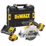 Dewalt - scie circulaire 140 mm xr 12v brushless avec 2 batteries 12v 5. 0ah - chargeur - tstak - dcs512p2 ...