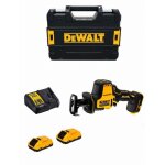 Dewalt - scie sabre compacte xr 18v brushless avec 2 batteries 5. 0 ah - chargeur - tstak - dcs369p2 ...