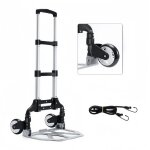 Diable pliable 120kg avec poignée télescopique - chariot de manutention compact pour stockage facile Diable pliable 120kg avec poignée télescopique - chariot de manutention compact pour stockage facile