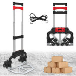 Fishtec ? diable pliable l�ger en aluminium ? charge 60 kg ? roues rotatives pour surfaces vari�es ? ...