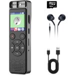 Dictaphone 128 go avec enregistreur vocal, lecture et enregistrement � commande vocale, et r�duction ...