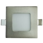 Digilamp - spot led carr encastrable extra plat 5w blanc neutre 4000k inox encastrement 70 x 70