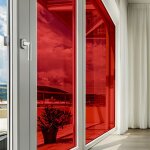 Dimexact - film couleur rouge transparent pose int�rieure / ext�rieure - 61 cm x 0. 5 m - en rouleau