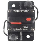 Disjoncteur  rinitialisation manuelle 60a 12v - 36v dc montage en surface tanche pour voiture audio ...