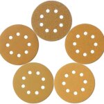 Disques abrasifs auto - agrippants 125mm 8 trous - 100 pices, papier de ponage mixte grain 60 / 80 ...
