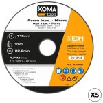Jeu de 5 disques � tron�onner en fer et acier inoxydable �115 x 1 x 22, 2 cm