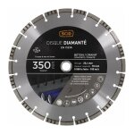 Disque diamant pour meuleuse 350 mm ? al�sage 25, 4 mm ? type de coupe � sec et � eau ? pour b�ton et ...