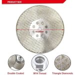 Disque diamant� � tron�onner et � meuler 230 mm x m14 double face �lectroplaqu� pour pierre marbre carreaux ...