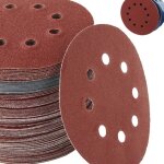 Disques de pon�age 125mm, 30 pi�ces, disques abrasifs grain de 120, 8 trous pour ponceuse orbitale al�atoire ...