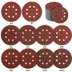 Disque de pon�age 125mm 80 pi�ces, papier abrasif pour ponceuse excentrique avec trous, grits p40 / p80 ...