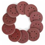 Disques de ponage 150 pices, disques abrasifs de 125mm avec 8 trous, grain 60, 80, 100, 120, 150, 180, ...