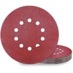 Disques de pon�age 225 mm 10 pi�ces grain p80 10 trous disques abrasifs 225 mm ronds papier abrasif for ...