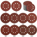 Disque de ponage, 80 pices disque a poncer 125mm papier ponceuse disque abrasif pour ponceuse excentrique ...