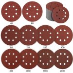 Disque de ponage, 80 pices disque a poncer 125mm papier ponceuse disque abrasif pour ponceuse excentrique ...
