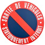 Disque pvc  sortie de vehicules stationnement interdit  �280mm
