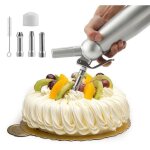 Distributeur de cr�me 500 ml en aluminium, siphon � cr�me professionnel en aluminium avec 3 buses pour ...