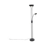 Diva - led dimmable lampadaire avec lampe de lecture variateur inclus - 1 lumi�re - h 1800 mm - noir ...