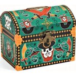 Djeco tirelire coffre color� motifs pirates bois carton
