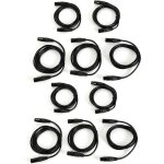 Dmx lot de 10 cables pour �clairage de sc�ne 2 m 3 broches xlr femelle cable de signal dmx