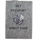 Dogue allemand ii - protge passeport pour chien, protge document, cadeau voyage art - dog