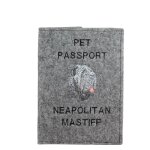 Dogue de naples, mastino napoletano - prot�ge passeport pour chien, prot�ge document, cadeau voyage de ...