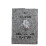 Dogue de naples, mastino napoletano - prot�ge passeport pour chien, prot�ge document, cadeau voyage de ...