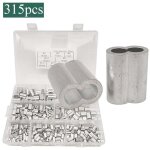 Dolaso - 315 pcs manchons en aluminium, ferrules en aluminium de c�ble m�tallique, clip � sertir en aluminium ...