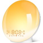 Dolaso - eveil lumi�re led radio r�veil matin lumineux lampe de chevet 20 niveaux de luminosit� simulateur ...