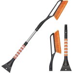 Grattoir voiture givre 2 en 1, raclette antigivre avec balai de telescopique et poigne antidrapant, ...