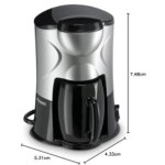 Dometic perfect coffee mc01 cafetiere 1 tasse, 150 ml 12 v, noir / gris