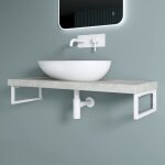 Doporro - 2 pices querre de fixation blanc plan de toilette tagre tablette murale porte - serviette ...