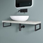 Doporro - 2 pices querre de fixation plan de toilette tagre tablette murale porte - serviette acier ...