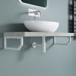 Doporro - 1 pi�ce �querre de fixation blanc plan de toilette �tag�re tablette murale porte - serviette ...