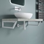 Doporro - 1 pice querre de fixation blanc plan de toilette tagre tablette murale porte - serviette ...